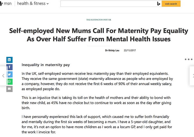 You are currently viewing Self-employed New Mums Call For Maternity Pay Equality As Over Half Suffer From Mental Health Issues