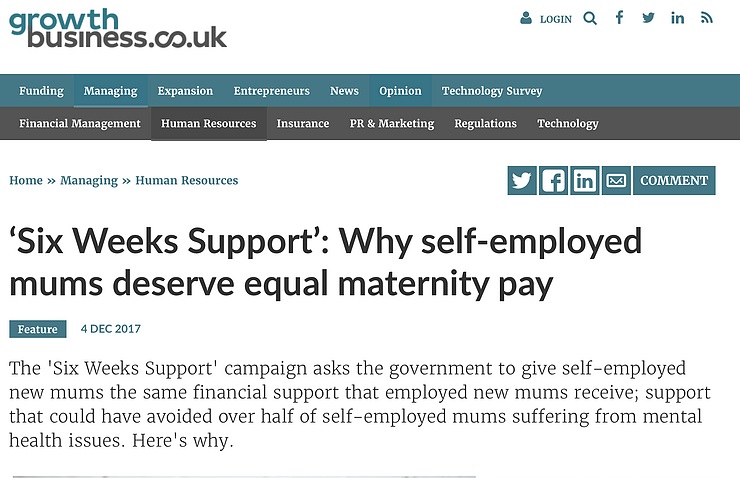 You are currently viewing ‘Six Weeks Support’: Why self-employed mums deserve equal maternity pay
