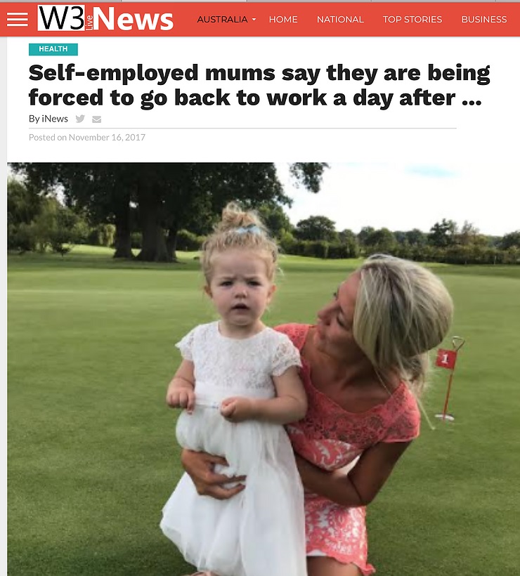 You are currently viewing Self-employed mums say they are being forced to go back to work a day after …